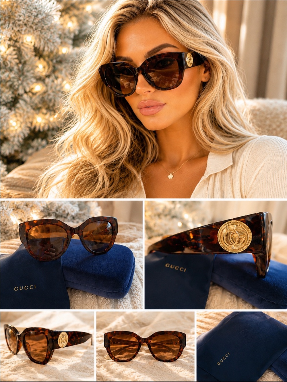 Gucci Oversized Cat-Eye Sunglasses - tortoise